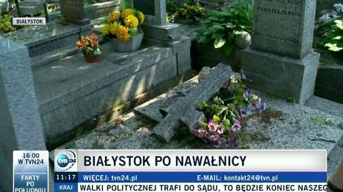 Nekropolia w Białymstoku zniszczona (TVN24)