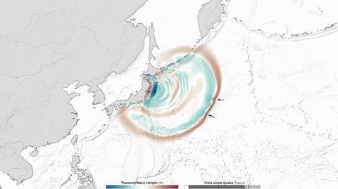 Nieco ponad dwie godziny z życia fali tsunami (NASA)