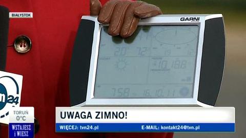 Niedzielny poranek przywitał nas przymrozkami, Białystok (TVN24)