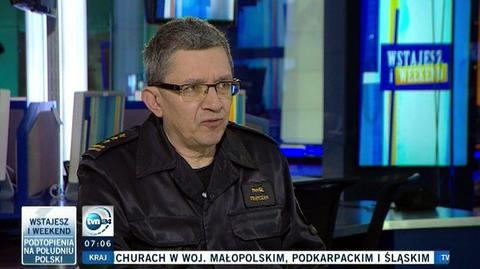 O aktualnej sytuacji powodziowej mówił Rzecznik Państwowej Straży Pożarnej - Paweł Frątczak