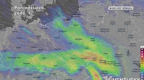 Opady deszczu w kolejnych dniach (Ventusky.com)