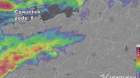 Opady w najbliższych pięciu dniach (ventusky.com)