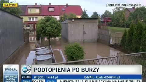Po burzy w Porajowie doszło do podtopień (TVN24)
