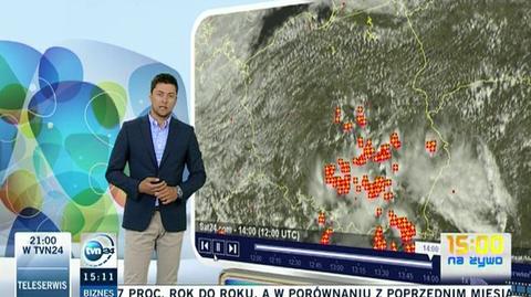 Po południu burze dotarły do centrum(TVN24)