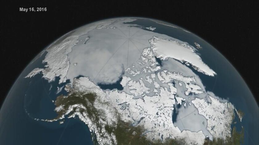 Pokrywa lodowa w Arktyce od maksimum do minimum