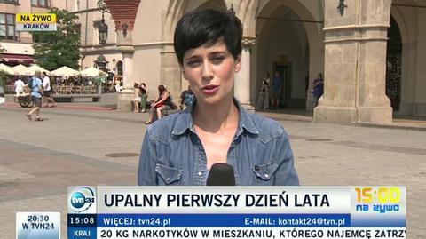 Ponad 40 st. C na krakowskim rynku (TVN24)