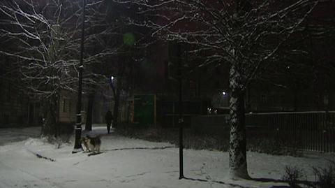 Poranek po nocnych opadach śniegu w Krakowie (TVN24)