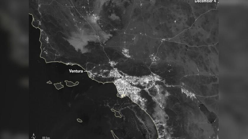 Pożar na zdjęciach satelitarnych NASA