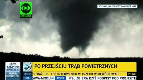 Profesor Marek Kejna z Wydziału Biologii i Nauk o Ziemi Uniwersytetu Mikołaja Kopernika o niebezpieczeństwie trąb powietrznych (TVN24)