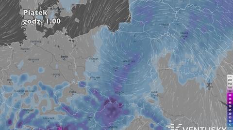 Prognoza grubości pokrywy śnieżnej na pięć dni (ventusky.com)