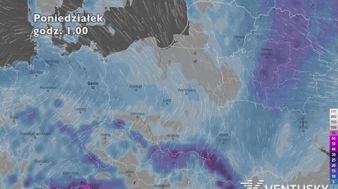 Prognoza grubości pokrywy śnieżnej na pięć dni (ventusky.com)