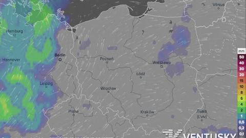 Prognoza opadów na najbliższą dobę