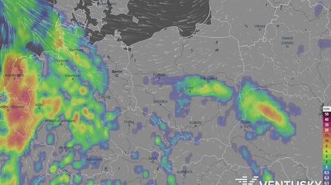 Prognoza opadów na najbliższe dni (ventusky.com)