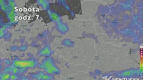 Prognoza opadów na najbliższe dni (Ventusky.com)