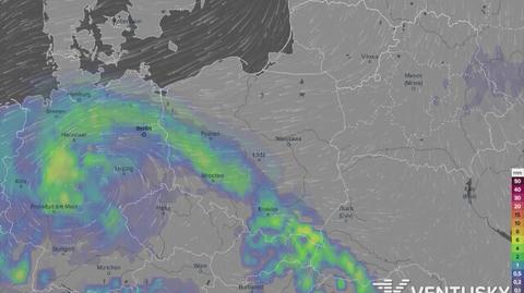 Prognoza opadów na resztę majówki (Ventusky.com)