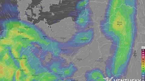 Prognoza opadów w nadchodzących dniach (Ventusky.com)