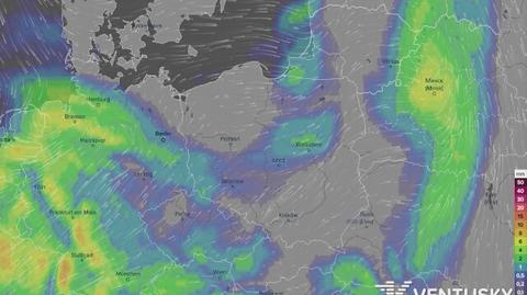 Prognoza opadów w nadchodzących dniach (Ventusky.com)