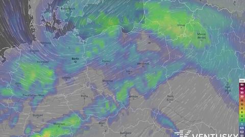 Prognoza opadów w najbliższych dniach (Ventusky.com)