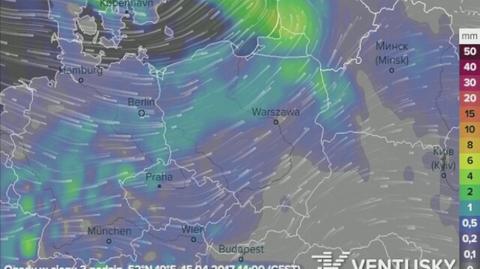 Prognoza opadów w najbliższych dniach (ventusky.com)