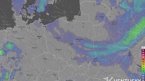 Prognoza opadów w najbliższych dniach (Ventusky.com)