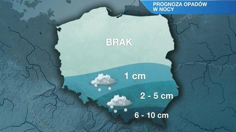 Prognoza opadów w nocy