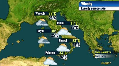 Prognoza pogody dla kurortów europejskich, 4 września
