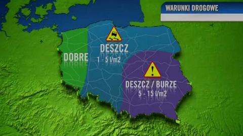 Prognoza pogody na 25 lipca - warunki drogowe