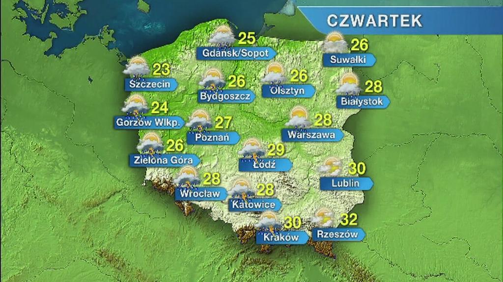 Prognoza pogody na czwartek