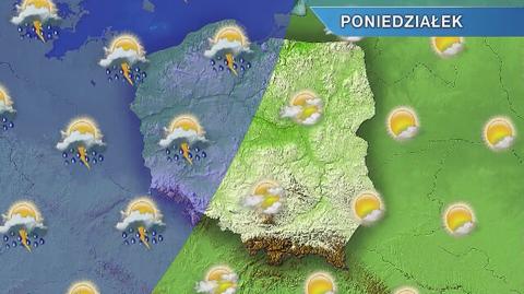 Prognoza pogody na poniedziałek