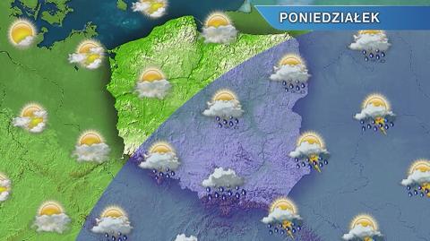 Prognoza pogody na poniedziałek