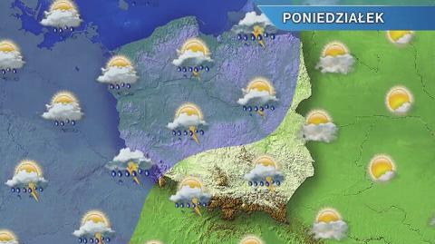 Prognoza pogody na poniedziałek