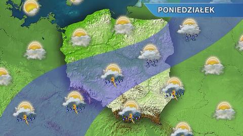 Prognoza pogody na poniedziałek