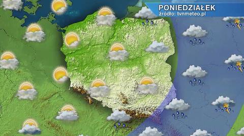 Prognoza pogody na poniedziałek