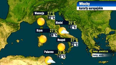 Prognoza pogody TVN Meteo dla kurortów w Europie, 1.10