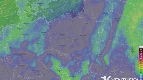 Prognoza porywów wiatru na kolejne dni