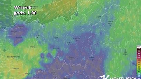 Prognoza porywów wiatru na pięć dni (ventusky.com)