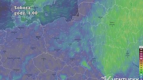 Prognoza porywów wiatru na pięć dni (ventusky.com)