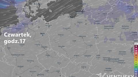 Prognoza porywów wiatru (Ventusky.com | wideo bez dźwięku))