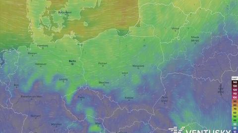 Prognoza prędkości wiatru w najbliższym czasie (ventusky.com)