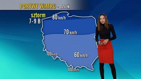 Prognoza siły wiatru na piątek