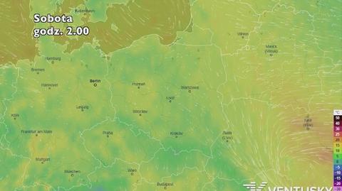 Prognoza temperatury na weekend (ventusky.com)
