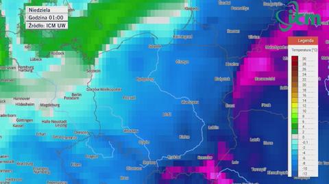 Prognoza temperatury w najbliższych dniach (ICM UW)