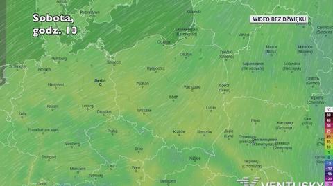 Prognozowana temperatura w ciągu kolejnych dni (Ventusky)