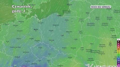 Prognozowana temperatura w kolejnych dniach (Ventusky)