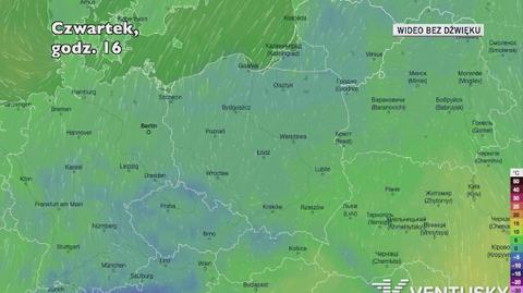 Prognozowana temperatura w kolejnych dniach (Ventusky)