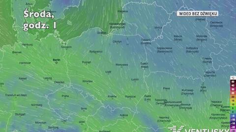 Prognozowana temperatura w kolejnych dniach (Ventusky.com)