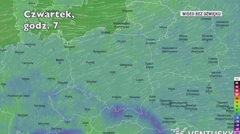 Prognozowana temperatura w kolejnych dniach (Ventusky.com)