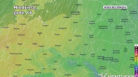 Prognozowana temperatura w kolejnych dniach (Ventusky.com)