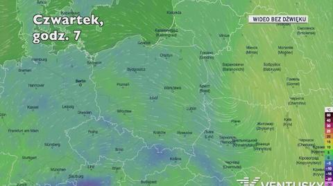 Prognozowana temperatura w kolejnych dniach (Ventusky.com)