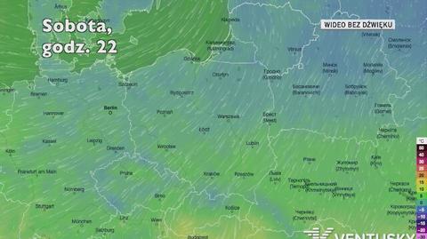 Prognozowana temperatura w kolejnych dniach (Ventusky.com)